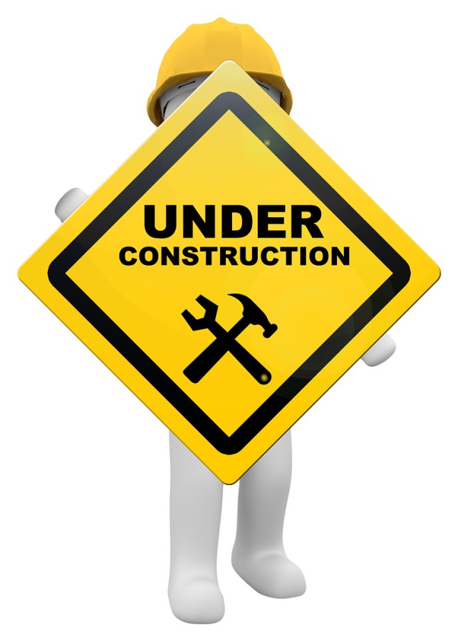 Under construction warning sign