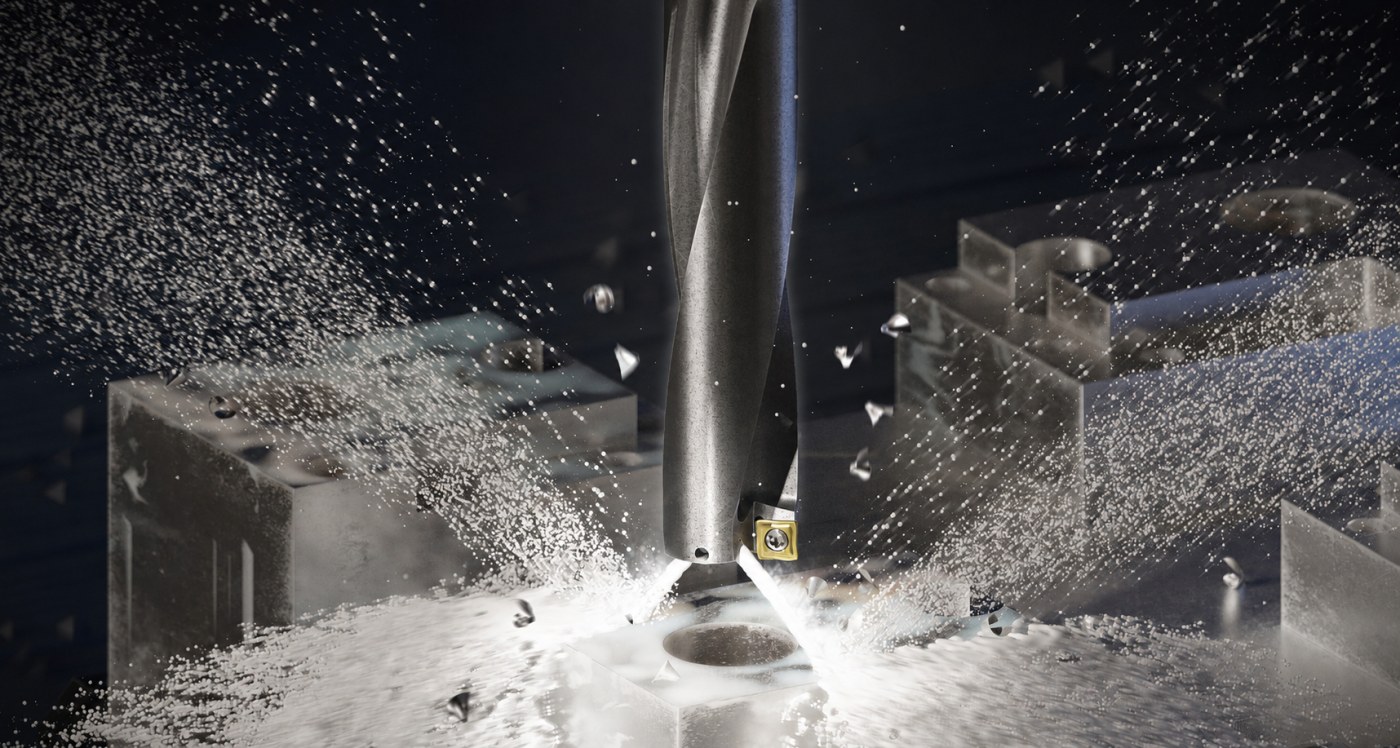 X-DRILL SYMX drill in operation, with internal coolant